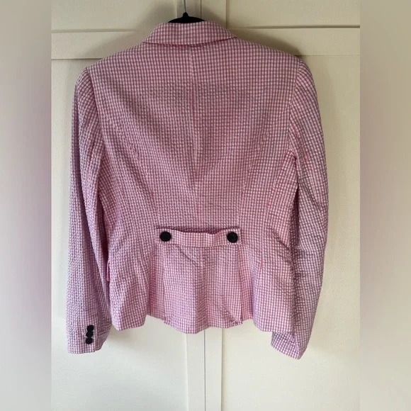 Jack Wills Women’s Pink Searsucker‎ Gingham Blazer Size 8